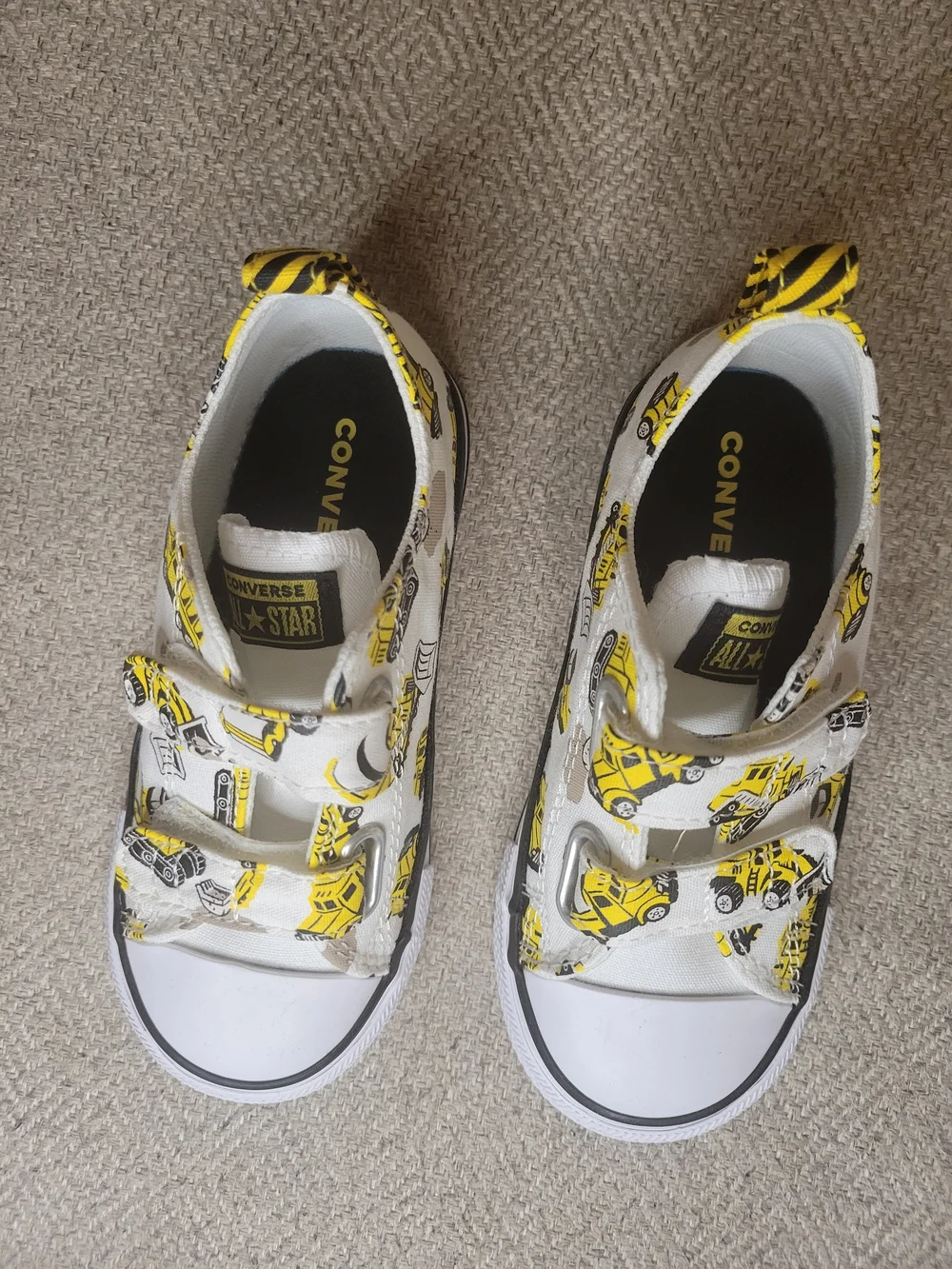 Converse Boy's White & Yellow Construction Print Sneakers